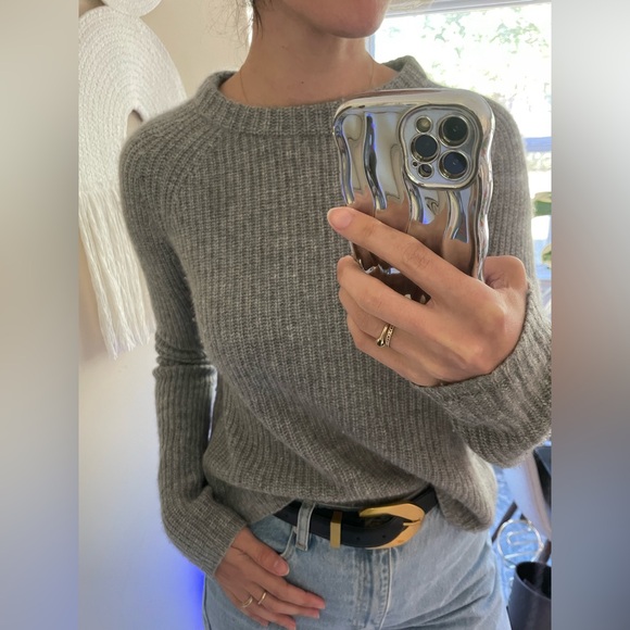 ❤️Sold❤️ Jenni Kayne | Heather Grey 100% Cashmere Sweater - Picture 1 of 11